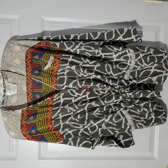 Vintage Shorts Set CHAR 100% Silk 2-Piece Button-front Drawstring Size 8 - Picture 2 of 16